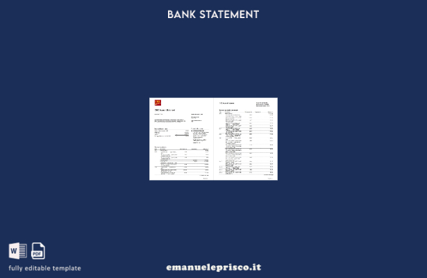 modello di pagine di parole dell'estratto conto bancario CIBC USA in stile verif